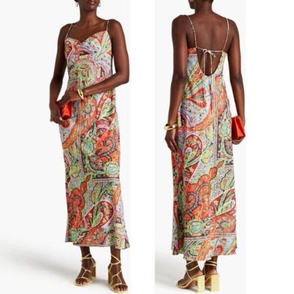 Rhode Jemima Paisley Crepe Midi Dress Size 0 Festival Of Love - Picture 14 of 14